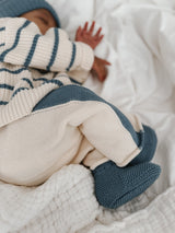 Organic Cotton Sock Booties - Denim Blue