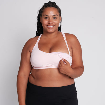 Océane 4 - Medium Support Nursing & Hands Free Pumping Sports Bra (Blush Pink)