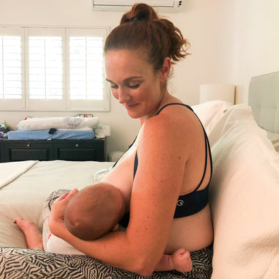 Océane 4 - Medium Support Nursing & Hands Free Pumping Sports Bra (Black Cheetah)