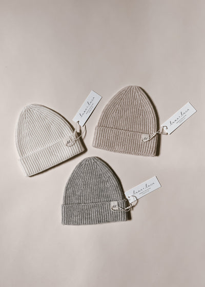 Merino Wool Baby Beanie - Sand