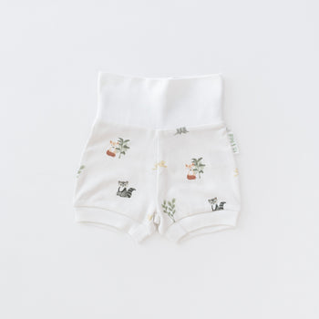 Kit & Petal Fold-Over Shorts in Forest Friends