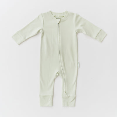 Kit & Petal Long Sleeve Romper in Leafy Green