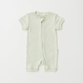 Kit & Petal Short Sleeve Romper in Leafy Green