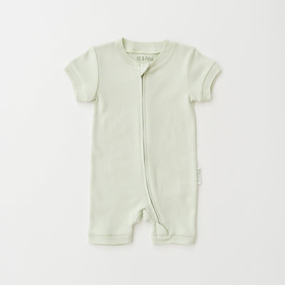 Kit & Petal Short Sleeve Romper in Leafy Green