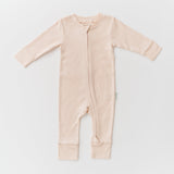 Kit & Petal Long Sleeve Romper in Rosy Peach