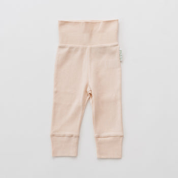 Kit & Petal Fold-Over Pants in Rosy Peach
