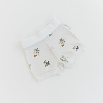 Kit & Petal Fold-Over Shorts in Forest Friends