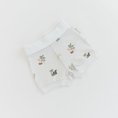 Kit & Petal Fold-Over Shorts in Forest Friends