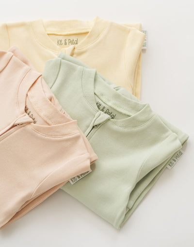 Kit & Petal Long Sleeve Romper in Leafy Green