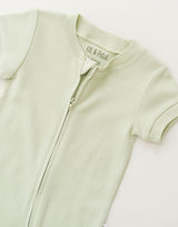 Kit & Petal Short Sleeve Romper in Leafy Green