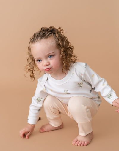 Kit & Petal Fold-Over Pants in Rosy Peach