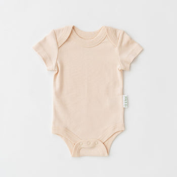 Kit & Petal Short Sleeve Bodysuit in Rosy Peach