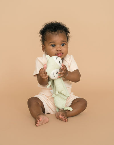 Kit & Petal Fold-Over Shorts in Rosy Peach