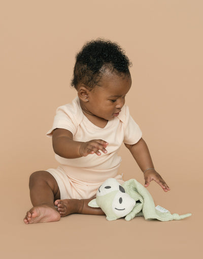 Kit & Petal Short Sleeve Bodysuit in Rosy Peach