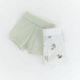 Kit & Petal Fold-Over Shorts in Leafy Green