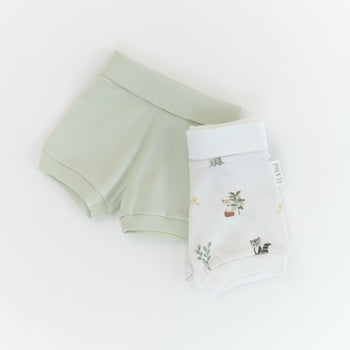 Kit & Petal Fold-Over Shorts in Leafy Green