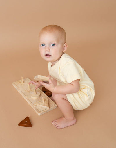 Kit & Petal Fold-Over Shorts in Sunny Yellow