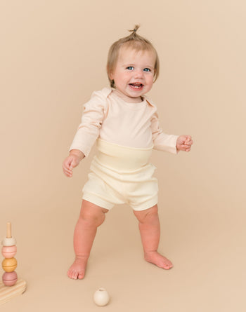 Kit & Petal Fold-Over Shorts in Sunny Yellow