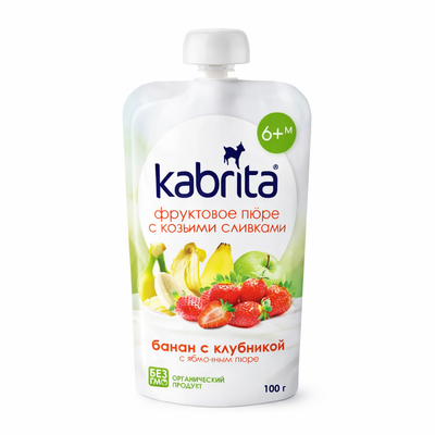 Kabrita Banana, Strawberry And Apple Puree With Sweet Goat Milk Cream 100G (1002871)