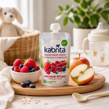 Kabrita Berries And Apple Puree With Sweet Goat Milk Cream 100G (300101)