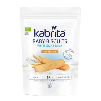Kabrita baby biscuits packaging with multigrain flavor on a white background
