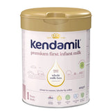Kendamil premium first infant milk powder can on a white background