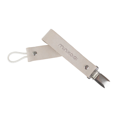 Genuine Leather Pacifier & Teether Holder with Non-Toxic Clip