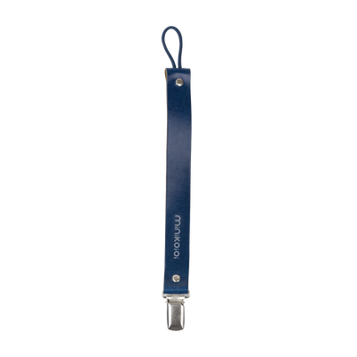 Genuine Leather Pacifier & Teether Holder with Non-Toxic Clip