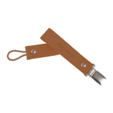 Genuine Leather Pacifier & Teether Holder with Non-Toxic Clip