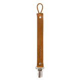 Genuine Leather Pacifier & Teether Holder with Non-Toxic Clip