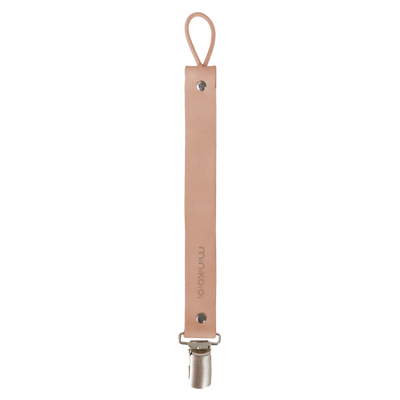 Genuine Leather Pacifier & Teether Holder with Non-Toxic Clip