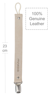 Genuine Leather Pacifier & Teether Holder with Non-Toxic Clip