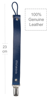 Genuine Leather Pacifier & Teether Holder with Non-Toxic Clip