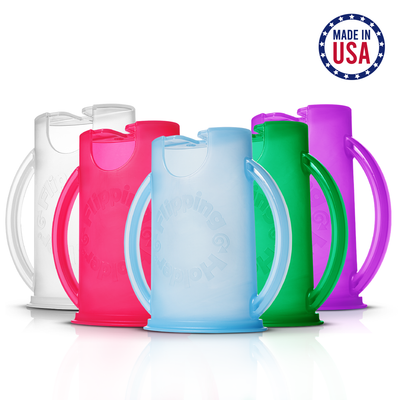 Flipping Holder DELUXE with Lid (Blue) – Food Pouch & Juice Box Holder