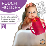 Flipping Holder DELUXE with Lid (Pink) – Food Pouch & Juice Box Holder