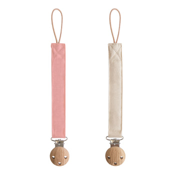 Linen Pacifier Clip Set