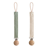 Linen Pacifier Clip Set