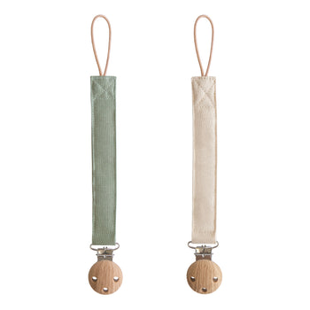 Linen Pacifier Clip Set