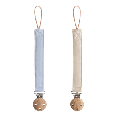 Linen Pacifier Clip Set