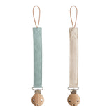 Linen Pacifier Clip Set