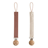 Linen Pacifier Clip Set