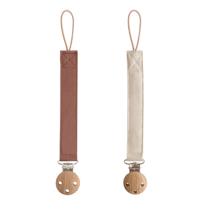 Linen Pacifier Clip Set