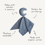 Mushie Moon Lovey Blanket – Organic Cotton Baby Comfort Blanket