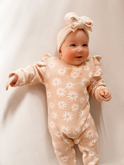 Floral Jacquard Baby Jumpsuit