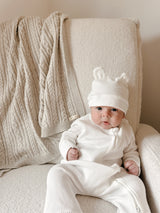 Waffle Knit Bear Ear Set – A Timeless Keepsake for Your Baby