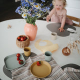 Mushie Round Dinnerware Plates – Non-Toxic Baby Plate Set