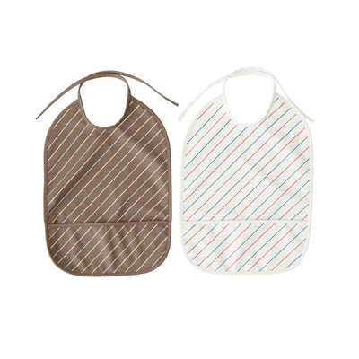 Bib Striped - Pack of 2 - Mellow / Choko