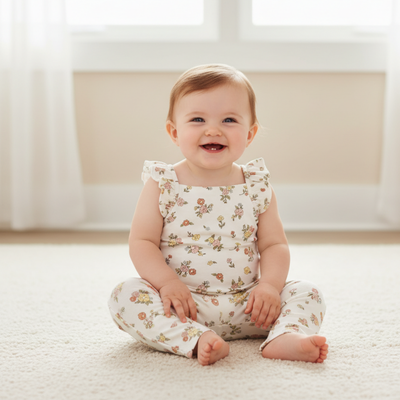 Makemake Organics Organic Flutter Romper - Meadow