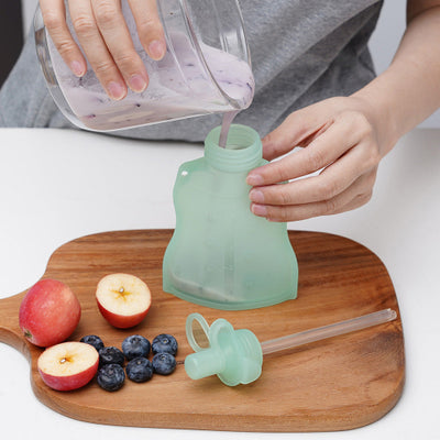 Haakaa Silicone Yummy Pouch – Reusable Baby Food Squeeze Pouch 4.5oz / 130ml
