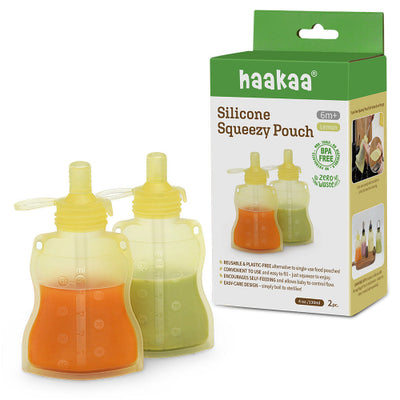 Haakaa Silicone Yummy Pouch – Reusable Baby Food Squeeze Pouch 4.5oz / 130ml